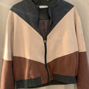 Suede bomber jacket